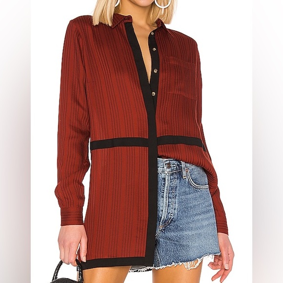 House of Harlow 1960 Tops - House of Harlow 1960 x REVOLVE Marie Blouse in Spice Red - Size S